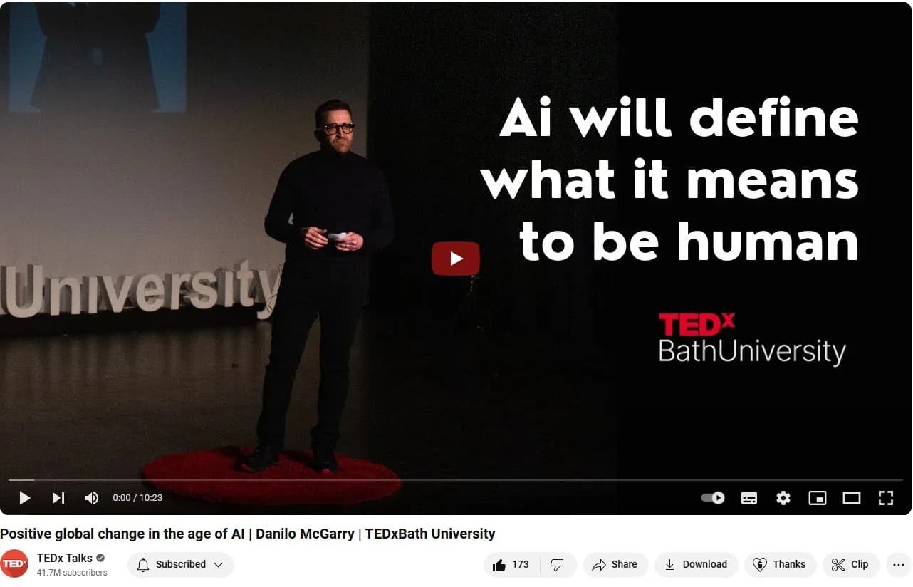 Danilo McGarry speaking on stage